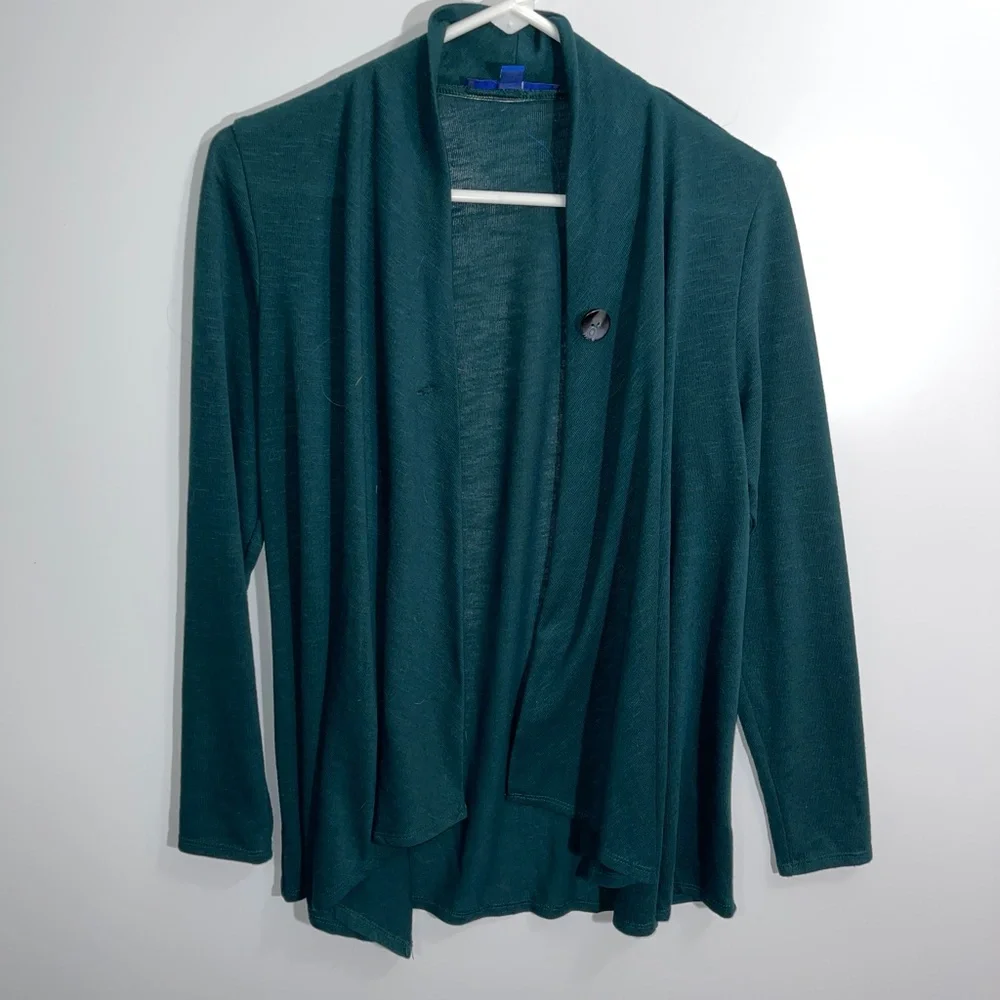 Apt. 9 Hunter Green Off Center Button Cardigan Top Size‎ Small